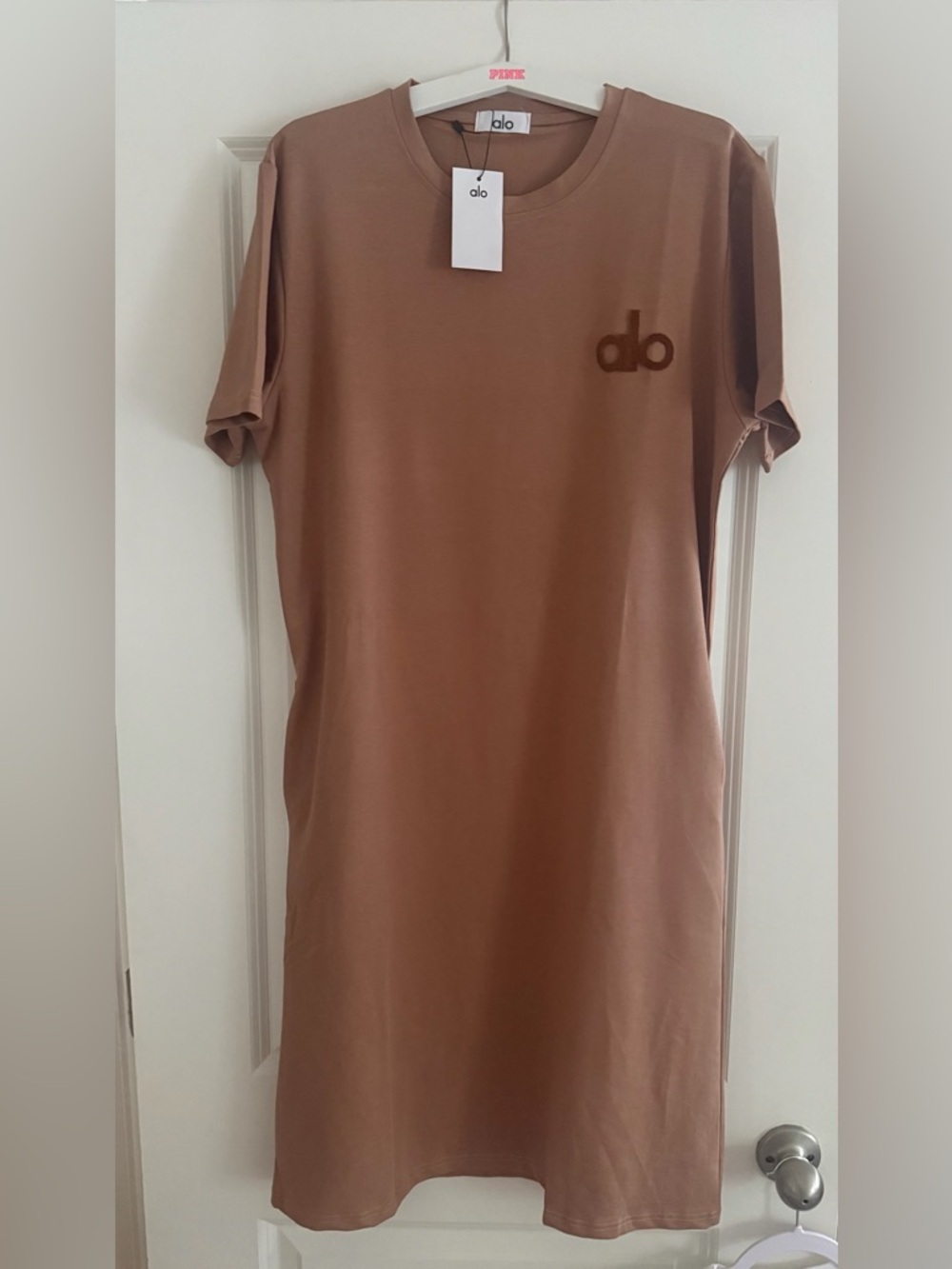ALO Yoga Short Sleeve Midi Dress in Brown